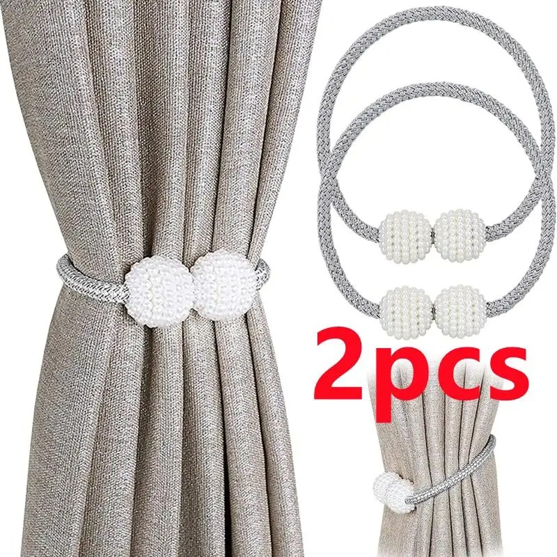 Home Bathroom Supplies - 1/2PCS Pearl Magnetic Curtain Clip Curtain