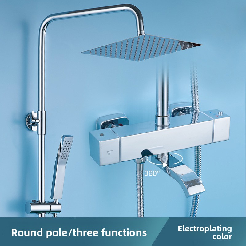 Home Bathroom Set - Electroplated Stainless Steel Thermostatic Shower Set