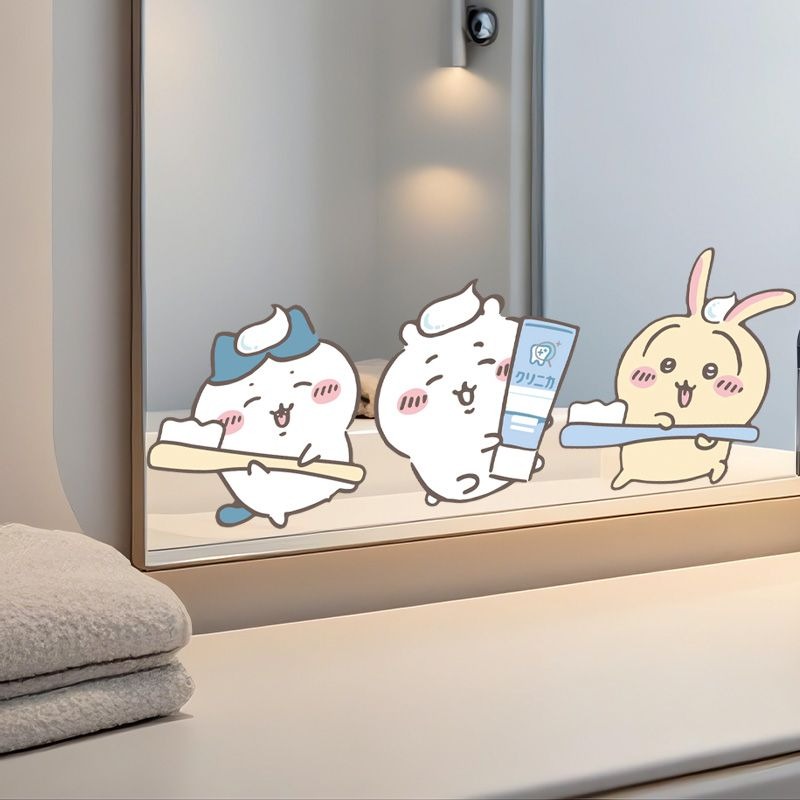 Home Bathroom Supplies - Hot Chiikawa Mirror Stickers Strong Adhesive