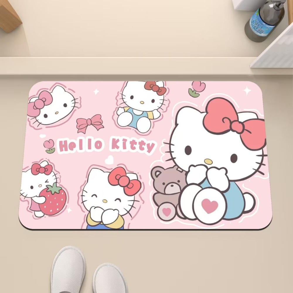 Non Slip Bath Mat - Hello Kitty Non-Slip Absorbent Quick Dry
