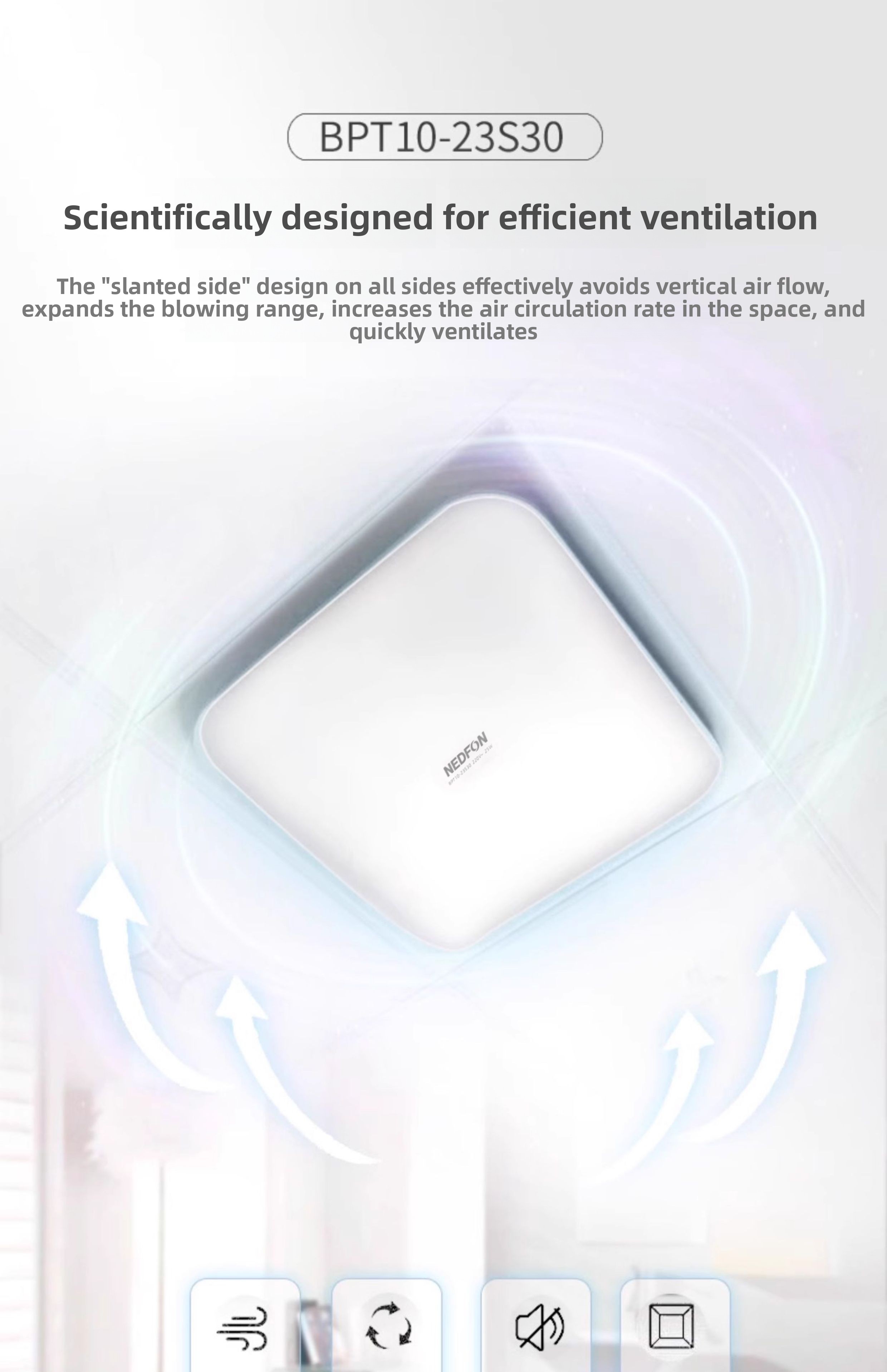 Home Bathroom Ventilation - Ultra-thin and powerful integrated ceiling ventilation