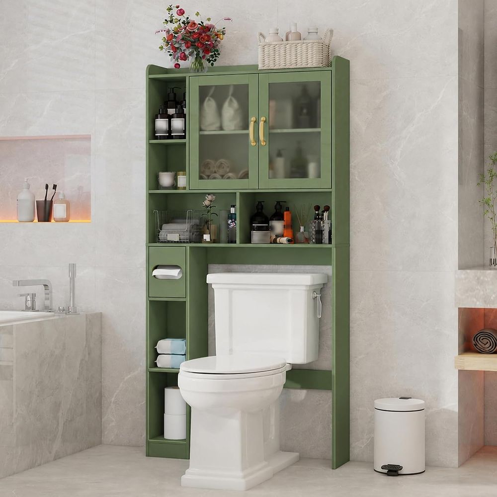 Home For Bathroom - Space-Saving Acrylic Over-the-Toilet Storage Cabinet for