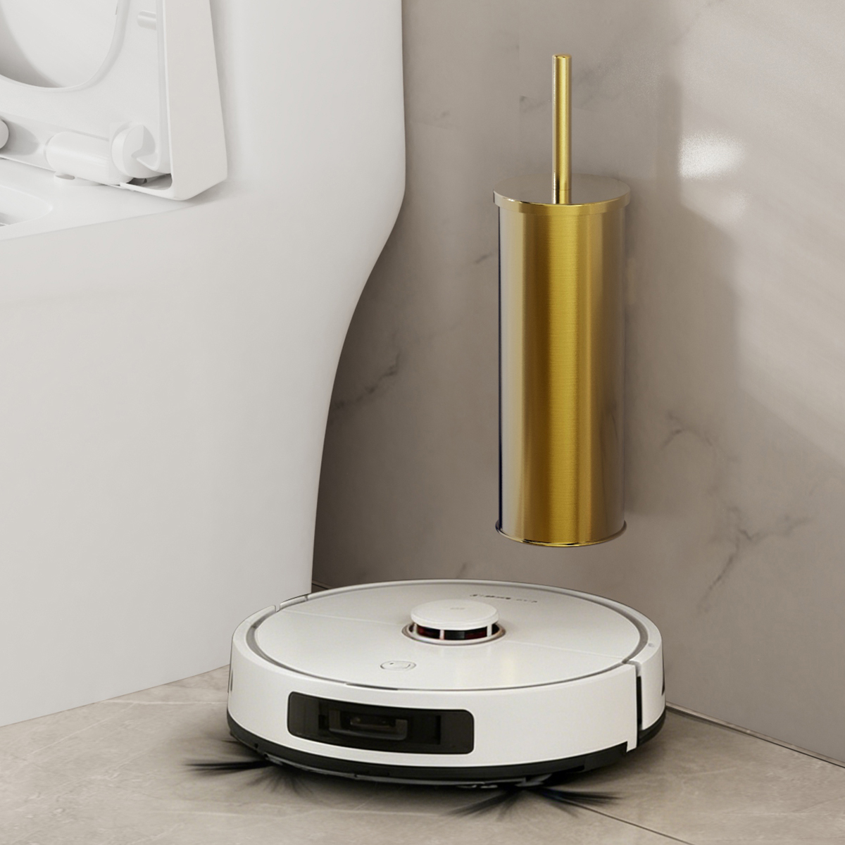 Home Bathroom Cleaning Kit - 1 Set Wall Mounted Champagne Gold
