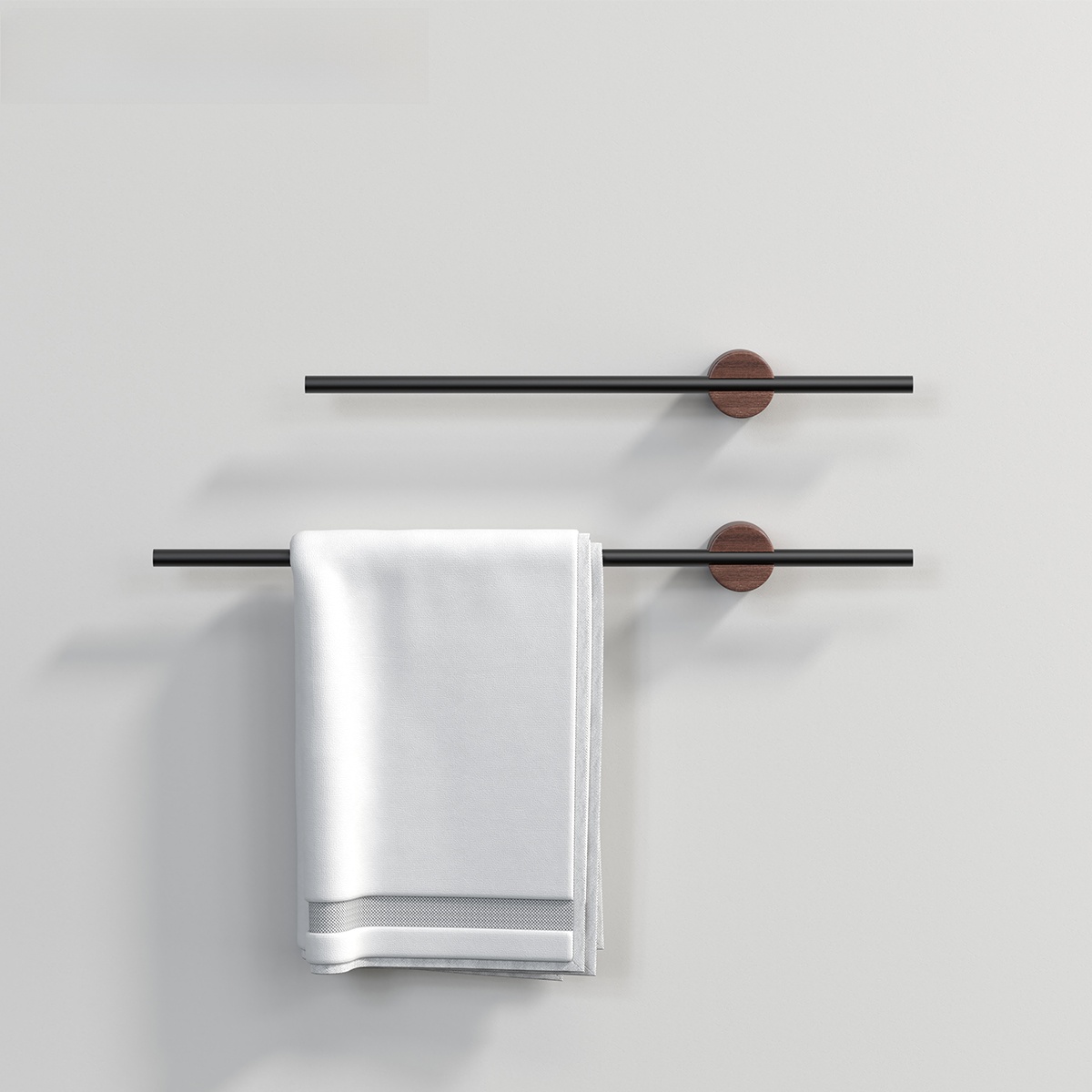 Home Bathroom Cleaning - Morotel Walnut Towel Rack Single Rod