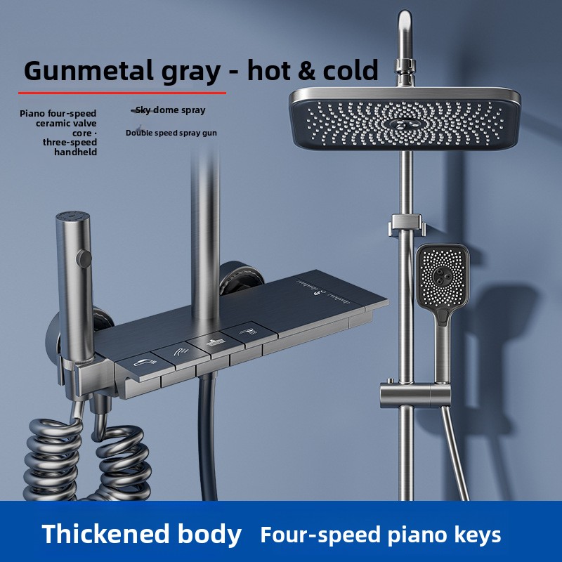 Gunmetal Gray Shower Head Syst - đánh giá và giá Home Bathroom Set