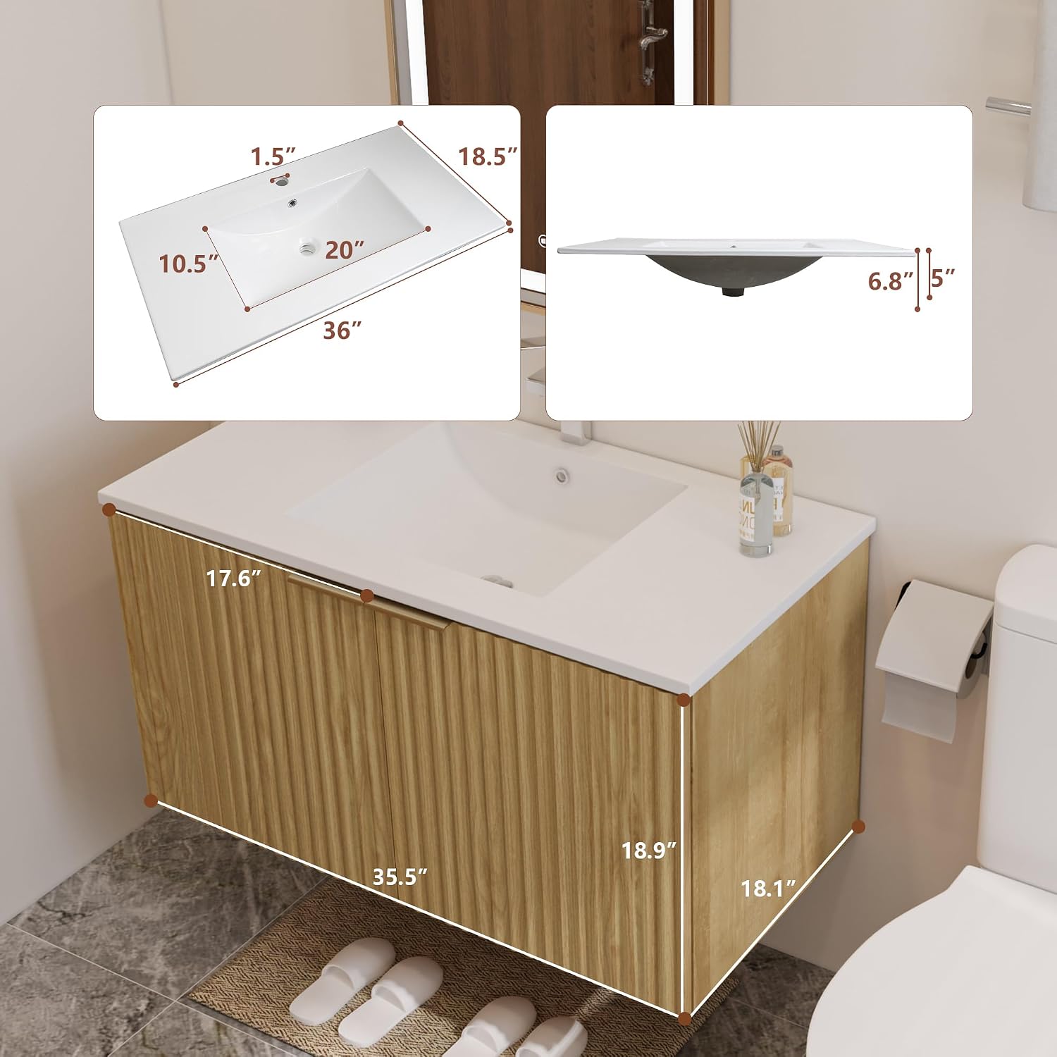 Modern Floating Bathroom Vanit - đánh giá và giá Home For Bathroom