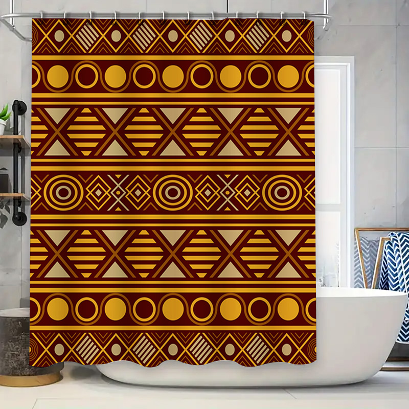 Geometric Shower Curtain Water - đánh giá và giá Home One Bathroom Accessories