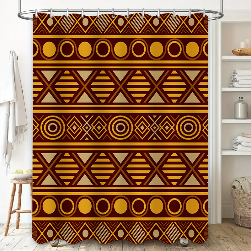 Geometric Shower Curtain Water - đánh giá và giá Home One Bathroom Accessories