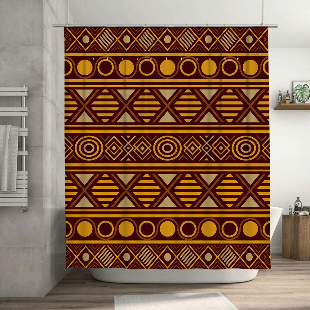 Geometric Shower Curtain Water - đánh giá và giá Home One Bathroom Accessories