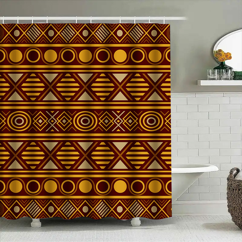 Geometric Shower Curtain Water - đánh giá và giá Home One Bathroom Accessories
