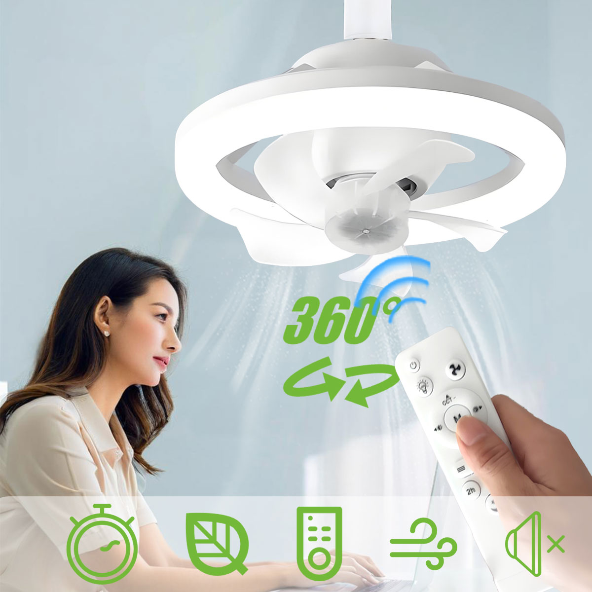 360°Rotating E27 Ceiling Fan B - đánh giá và giá Home Bathroom Ventilation