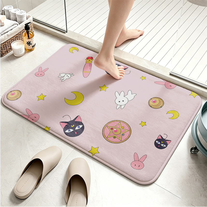 Sailor Moon Flannel Floor Mat  - đánh giá và giá Non Slip Bath Mat