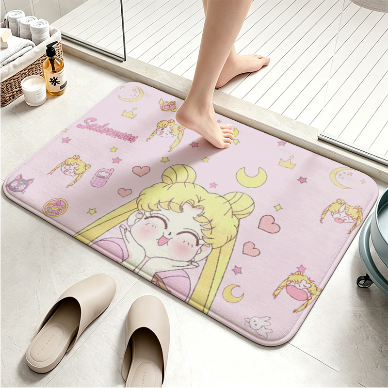 Sailor Moon Flannel Floor Mat  - đánh giá và giá Non Slip Bath Mat