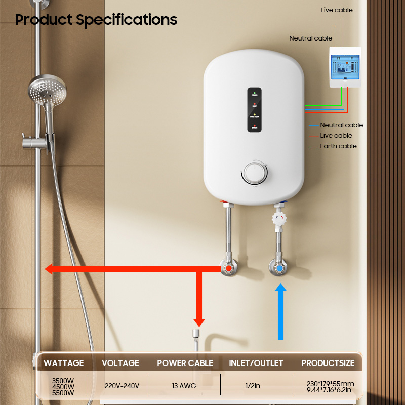 Home 220V 3500W/5500W Kitchen  - đánh giá và giá Home Bathroom Geyser