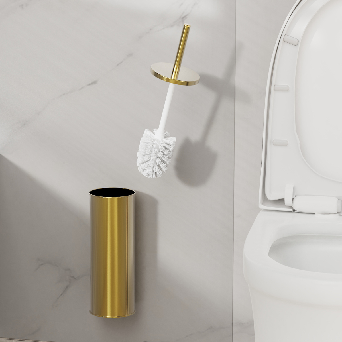 1 Set Wall Mounted Champagne G - đánh giá và giá Home Bathroom Cleaning Kit