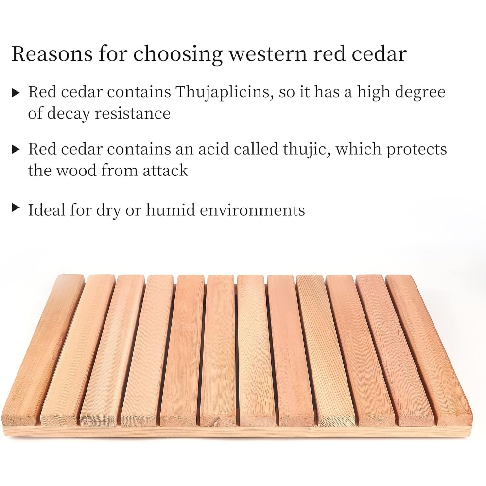 Natural Cedar Wood Shower Mat, - đánh giá và giá Non Slip Bath Mat