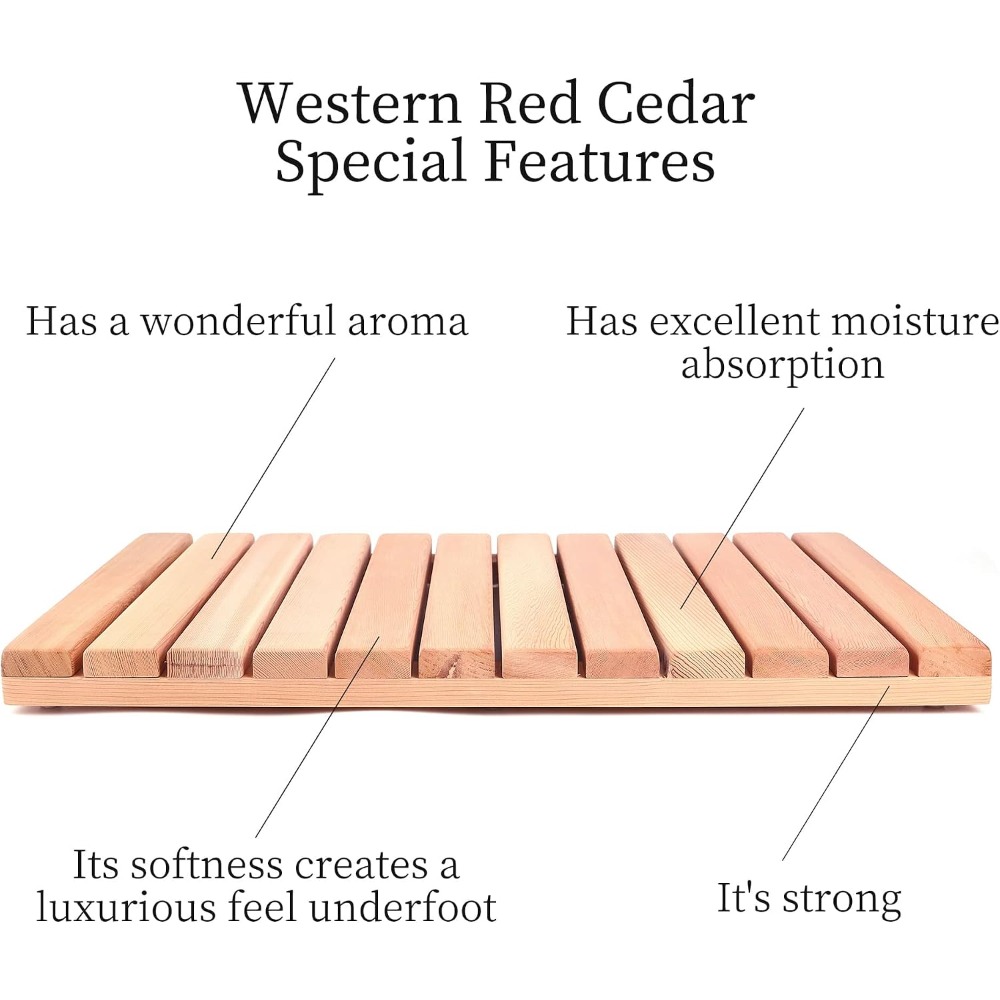 Natural Cedar Wood Shower Mat, - đánh giá và giá Non Slip Bath Mat